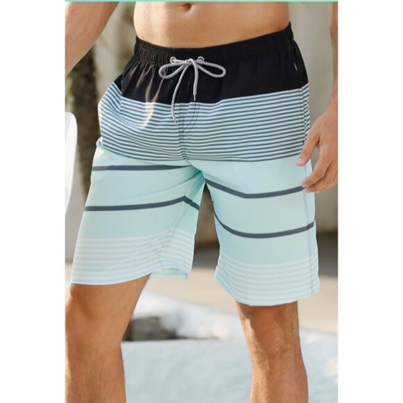 Mens 2XL Swim Trunks 9" Quick Dry Stretch Swim Shorts Mesh Lining Bathing Suit - Picture 1 of 13